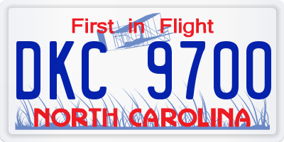 NC license plate DKC9700