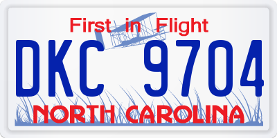 NC license plate DKC9704