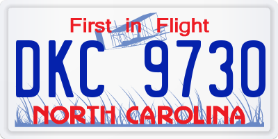 NC license plate DKC9730
