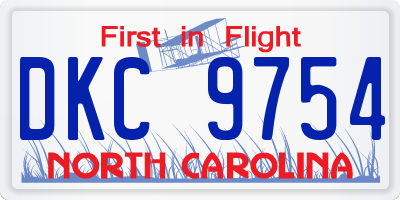 NC license plate DKC9754