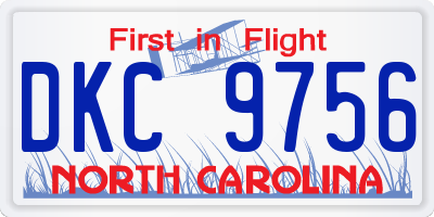 NC license plate DKC9756