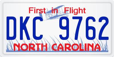 NC license plate DKC9762