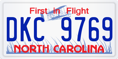 NC license plate DKC9769