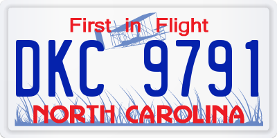 NC license plate DKC9791
