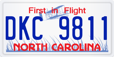NC license plate DKC9811