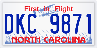 NC license plate DKC9871