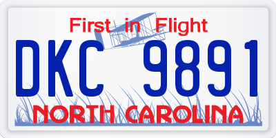 NC license plate DKC9891