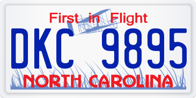 NC license plate DKC9895