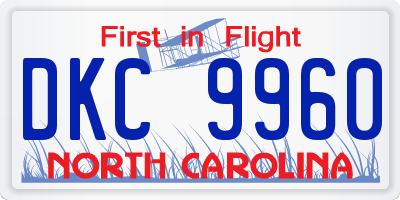 NC license plate DKC9960