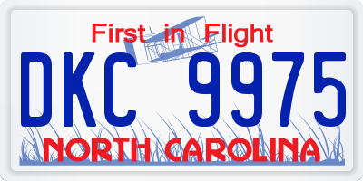 NC license plate DKC9975