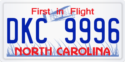 NC license plate DKC9996