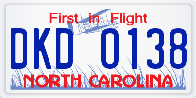 NC license plate DKD0138