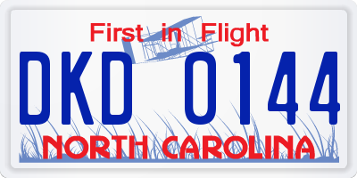 NC license plate DKD0144