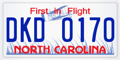 NC license plate DKD0170