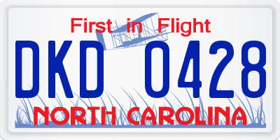 NC license plate DKD0428