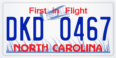 NC license plate DKD0467