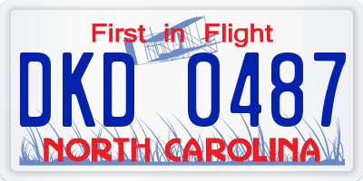NC license plate DKD0487