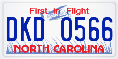 NC license plate DKD0566