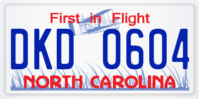 NC license plate DKD0604