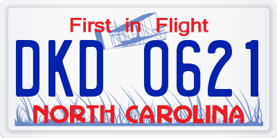 NC license plate DKD0621
