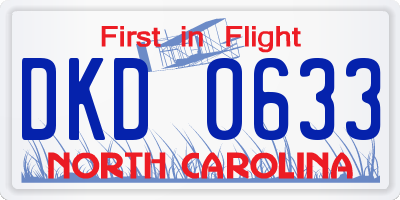 NC license plate DKD0633