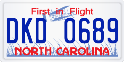 NC license plate DKD0689