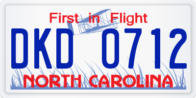NC license plate DKD0712