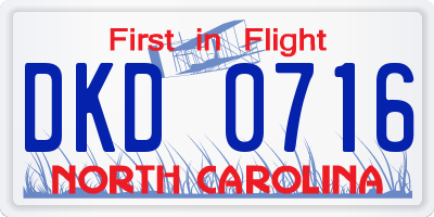 NC license plate DKD0716