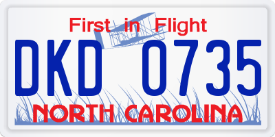 NC license plate DKD0735