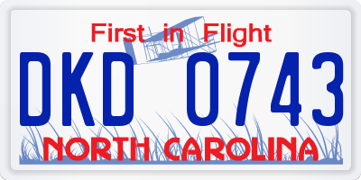 NC license plate DKD0743