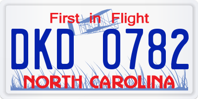 NC license plate DKD0782
