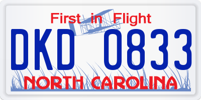 NC license plate DKD0833