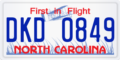 NC license plate DKD0849