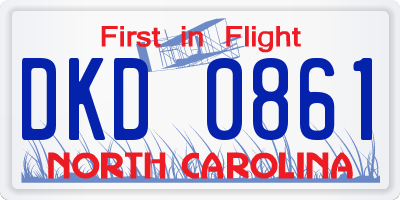 NC license plate DKD0861