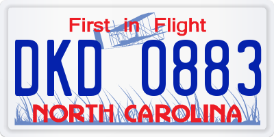NC license plate DKD0883