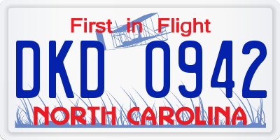 NC license plate DKD0942