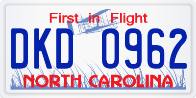 NC license plate DKD0962