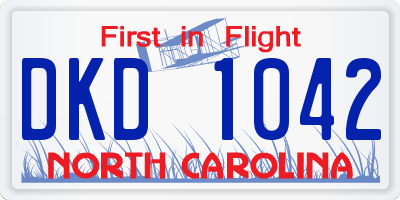 NC license plate DKD1042