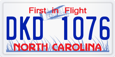 NC license plate DKD1076