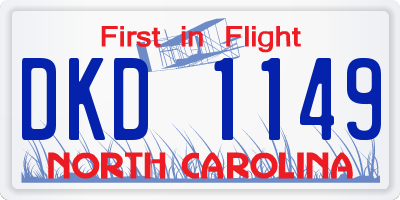 NC license plate DKD1149