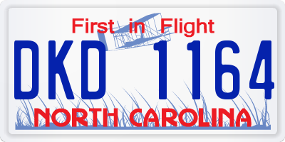 NC license plate DKD1164