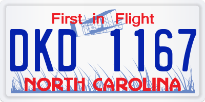 NC license plate DKD1167
