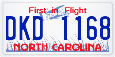 NC license plate DKD1168