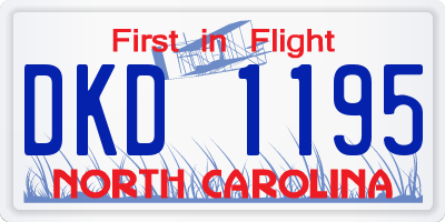 NC license plate DKD1195