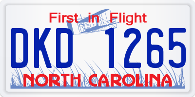 NC license plate DKD1265
