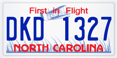 NC license plate DKD1327
