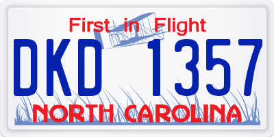 NC license plate DKD1357