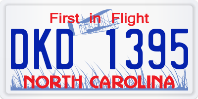 NC license plate DKD1395