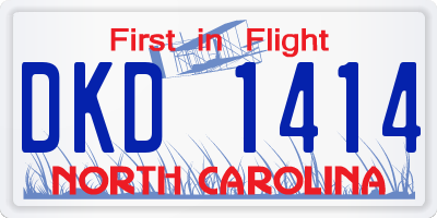 NC license plate DKD1414