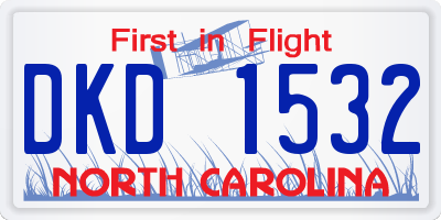 NC license plate DKD1532